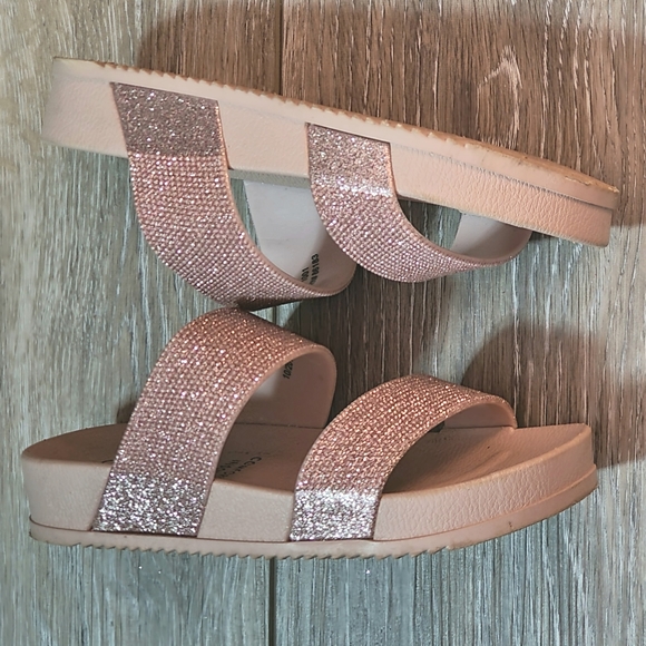 Capelli little girls rose gold sparkly strapped sandals in sz 12-13 - Picture 3 of 7